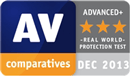 Certyfikat AV-COMPARATIVES - Top Rated product 2013 Real-World Protection Test