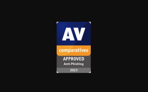 odznaczenie za pozytywne przejście testu antyphishingowego od AV-Comparatives