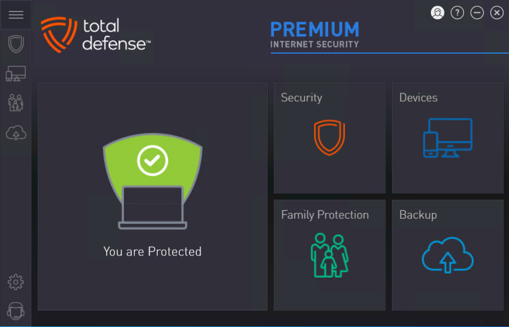 okno główne programu Total Defense Premium Internet Security