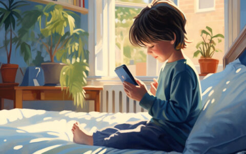 Dziecko korzystające ze smartfona