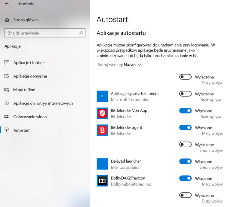 Wyłączenie aplikacji z autostartu w Windows 10 | Bitdefender