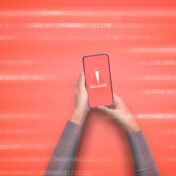 Komunikat malware na ekranie smartfona